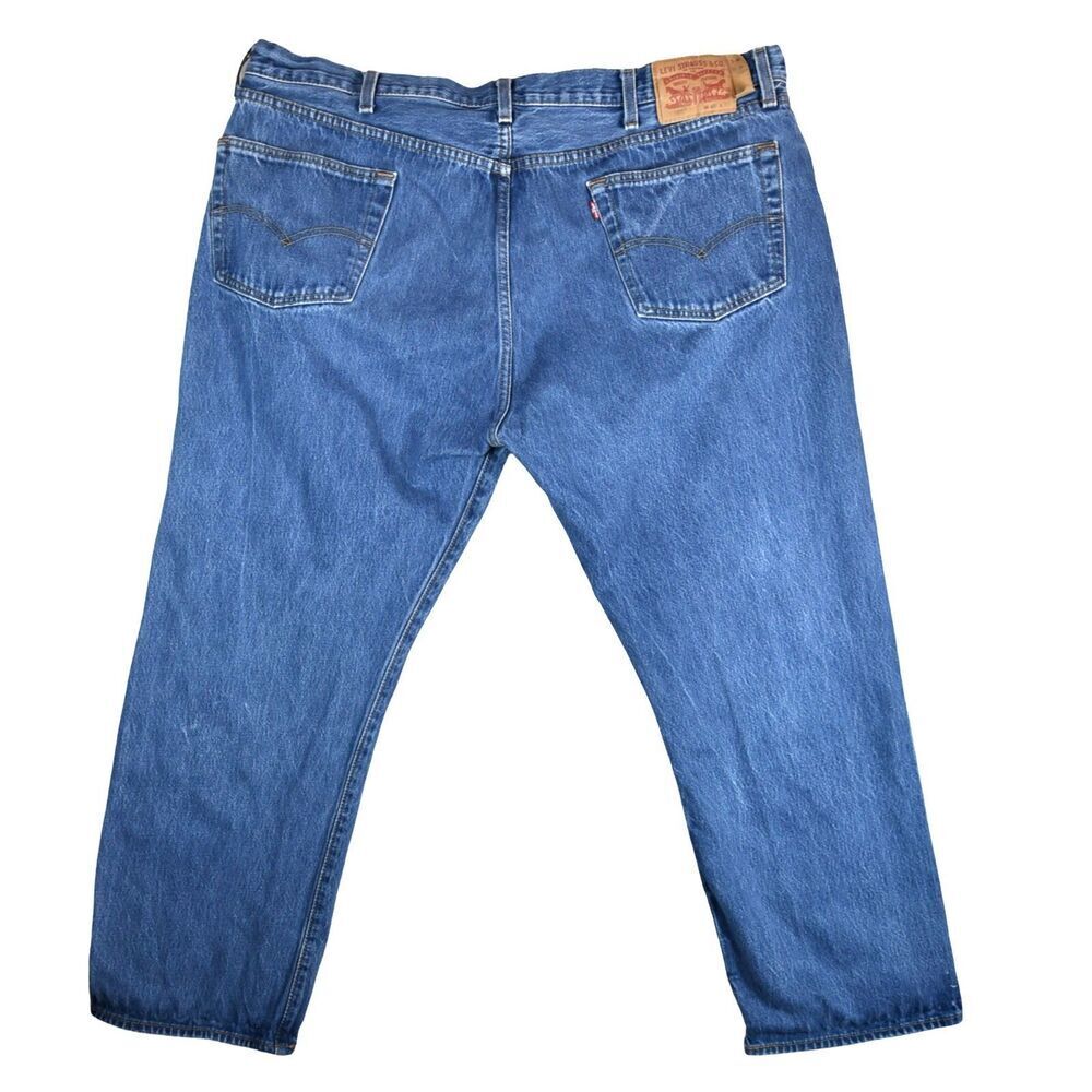 Levi’s 501 Jeans Men’s 46x30 Blue Original Straight Leg Button Fly - Picture 3 of 9